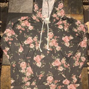 Flower Print Hoodie Shirt